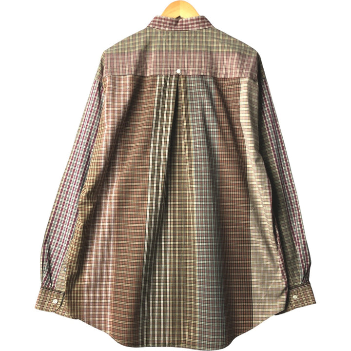 Vintage 90'S Tommy Hilfiger long-sleeved button-down check shirt, men's size XL cotton red type Vintage Second Hand