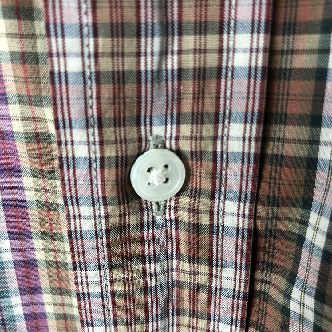 Vintage 90'S Tommy Hilfiger long-sleeved button-down check shirt, men's size XL cotton red type Vintage Second Hand