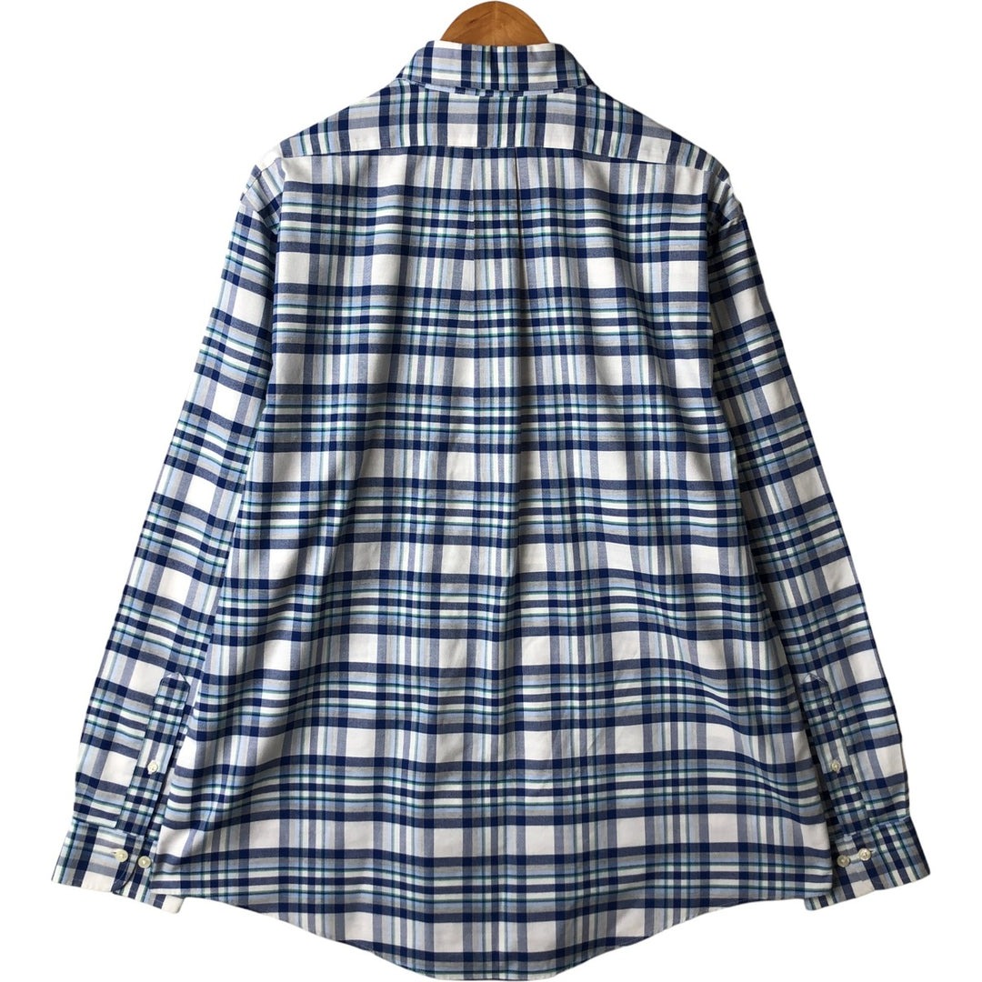 Brooks Brothers 1818 Long Sleeve Button-Down Check Shirt, Men's Size XL Supima Cotton white type Vintage Second Hand