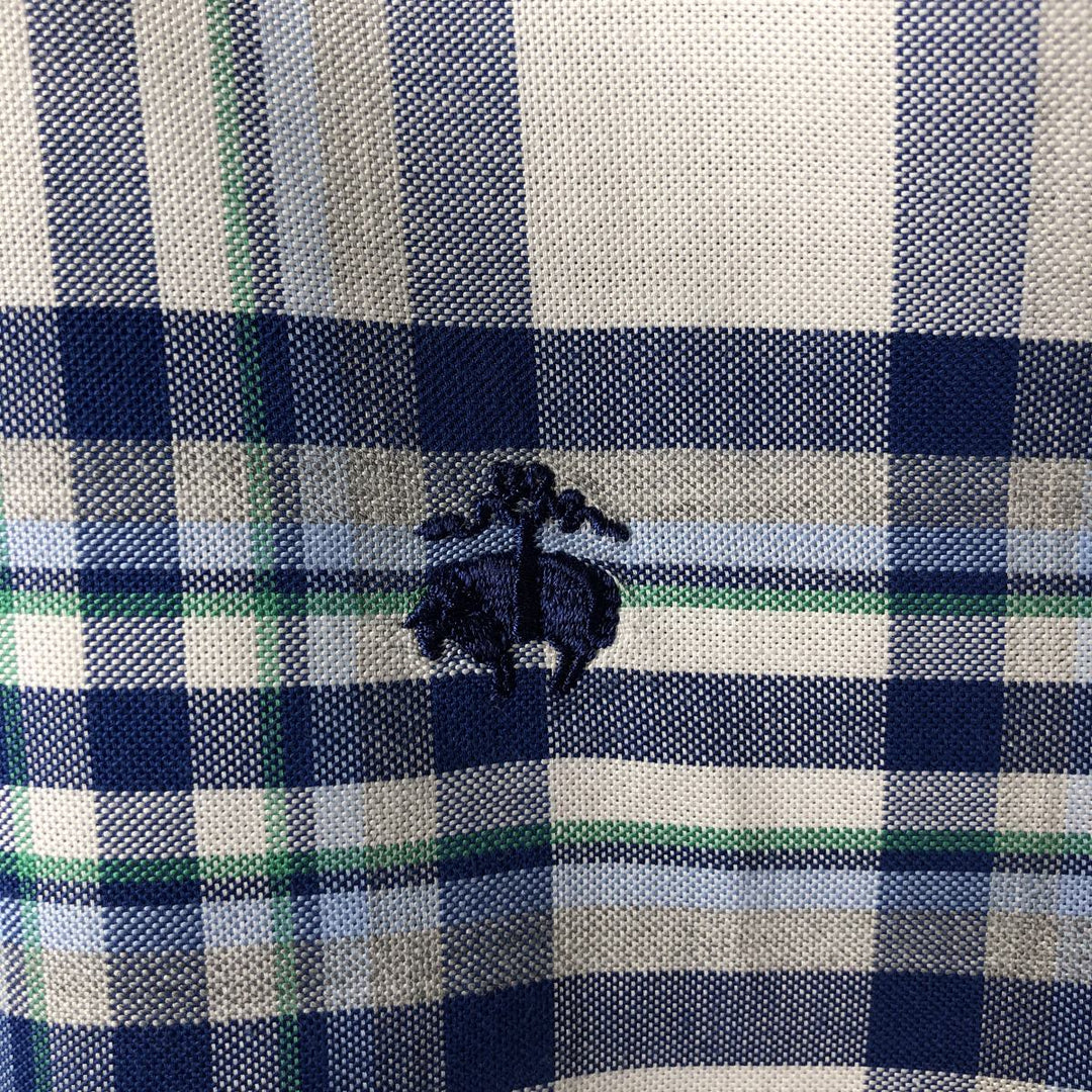 Brooks Brothers 1818 Long Sleeve Button-Down Check Shirt, Men's Size XL Supima Cotton white type Vintage Second Hand