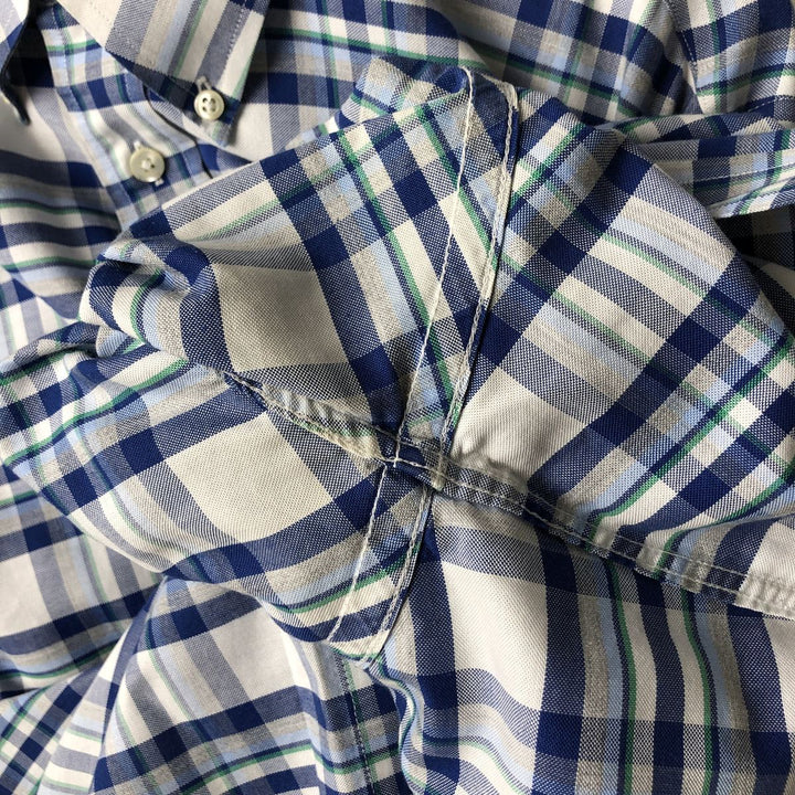 Brooks Brothers 1818 Long Sleeve Button-Down Check Shirt, Men's Size XL Supima Cotton white type Vintage Second Hand