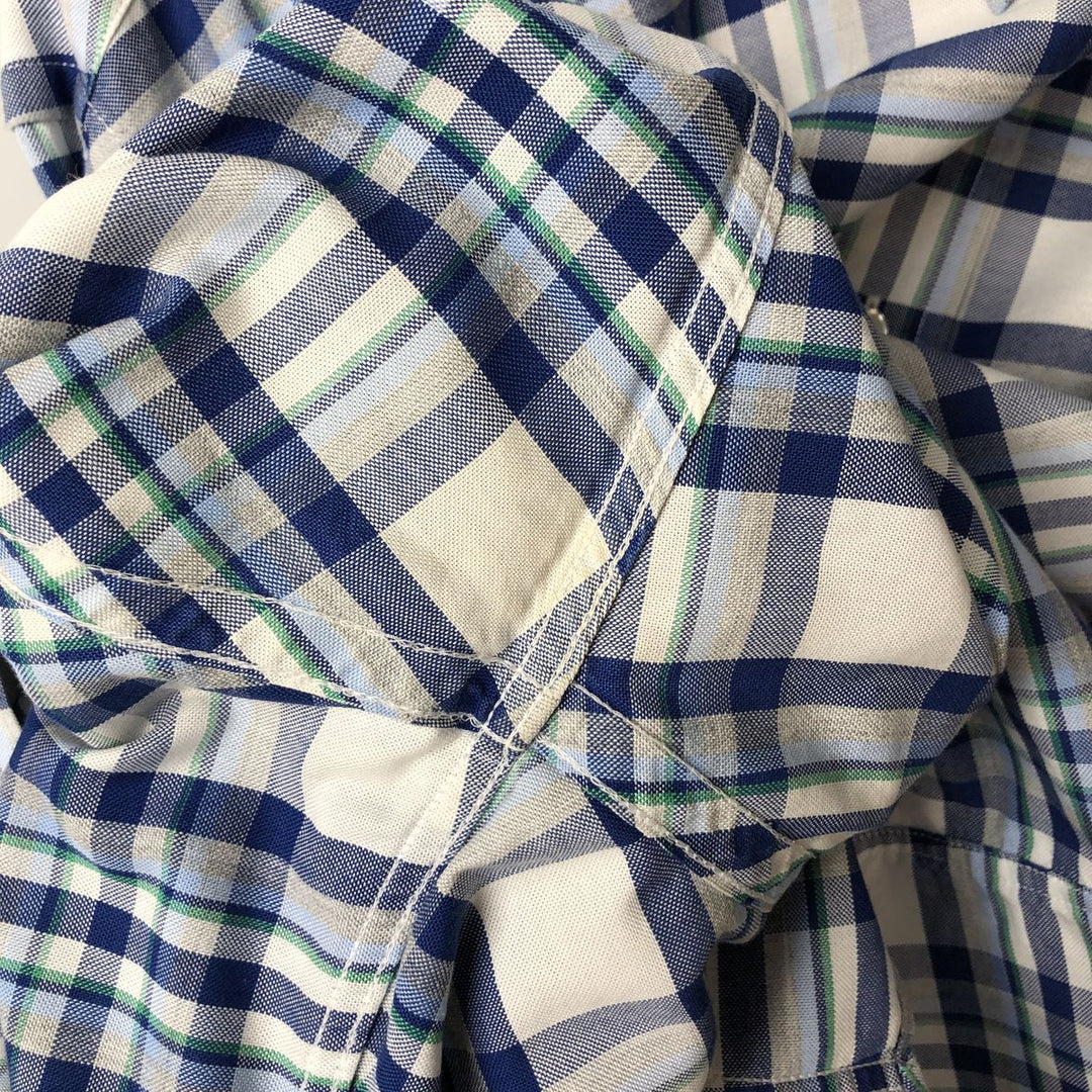 Brooks Brothers 1818 Long Sleeve Button-Down Check Shirt, Men's Size XL Supima Cotton white type Vintage Second Hand