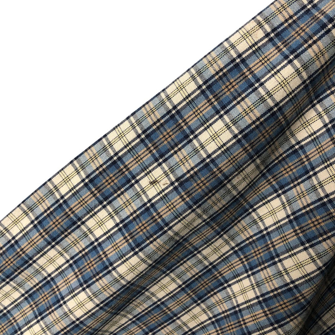 90s-00'S Vintage LLBean Long Sleeve Button-Down Check Shirt, Men's Size L cotton Beige type Vintage Second Hand