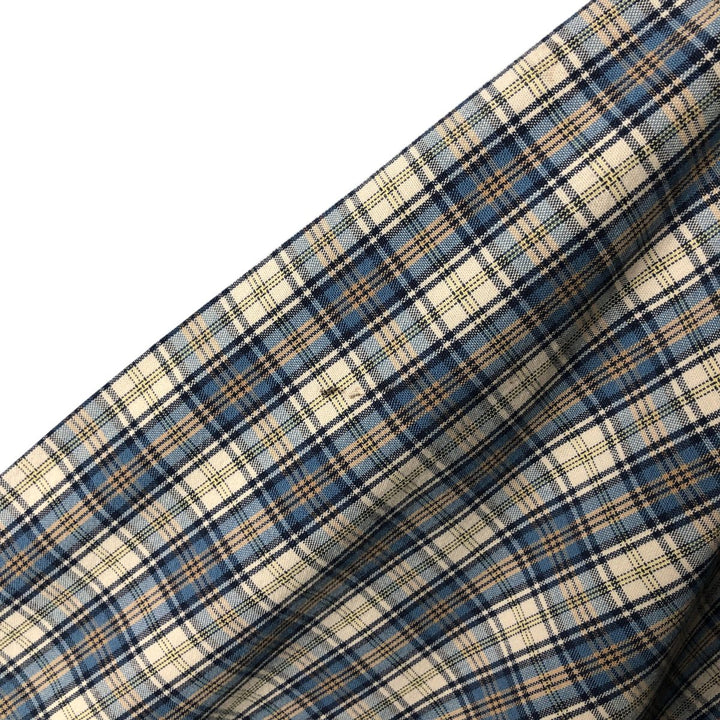 90s-00'S Vintage LLBean Long Sleeve Button-Down Check Shirt, Men's Size L cotton Beige type Vintage Second Hand