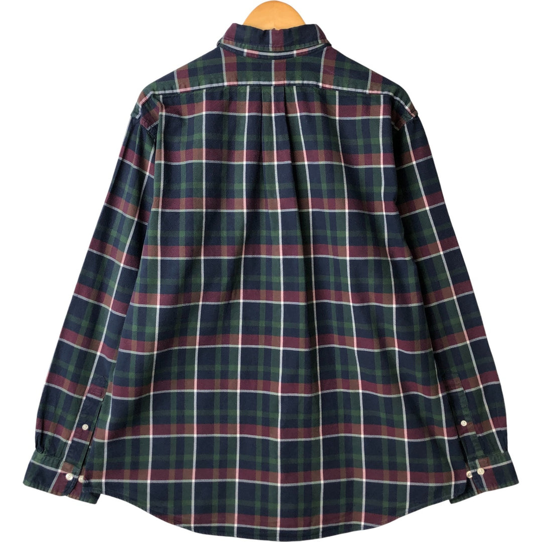 Brooks Brothers Est.1818 Long Sleeve Button-Down Check Shirt, Men's XL cotton navy blue type Vintage Second Hand
