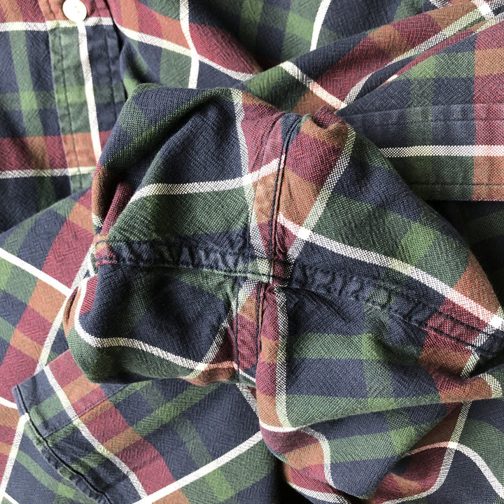 Brooks Brothers Est.1818 Long Sleeve Button-Down Check Shirt, Men's XL cotton navy blue type Vintage Second Hand