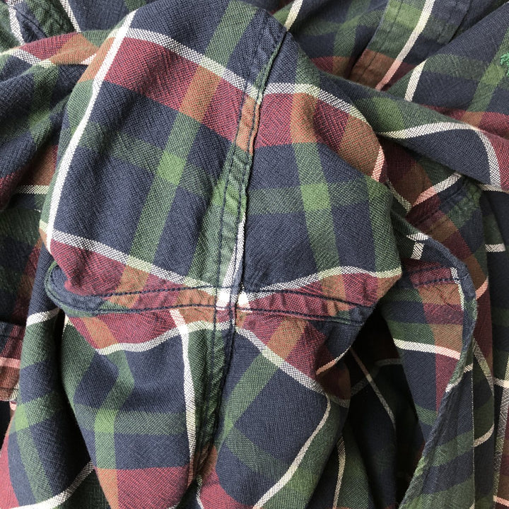 Brooks Brothers Est.1818 Long Sleeve Button-Down Check Shirt, Men's XL cotton navy blue type Vintage Second Hand