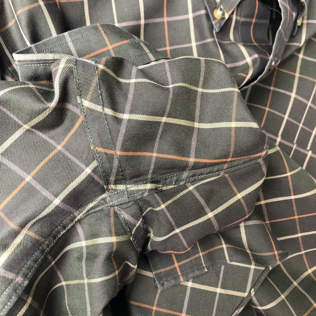 Brooks Brothers Est.1818 Long Sleeve Button-Down Check Shirt, Men's Size M cotton Khaki type Vintage Second Hand