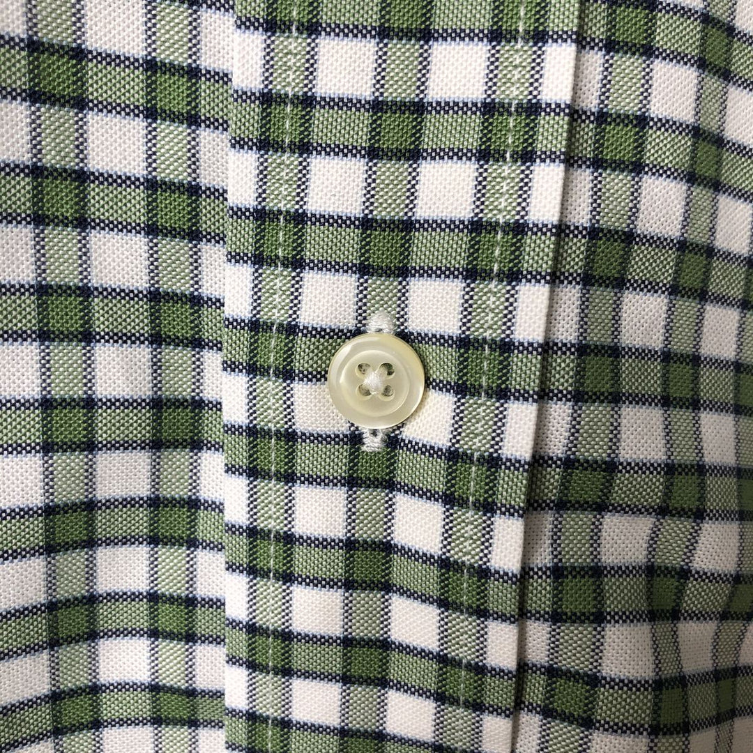 Brooks Brothers 346 Long Sleeve Button-Down Check Shirt, Men's Size Medium Supima Cotton white type Vintage Second Hand