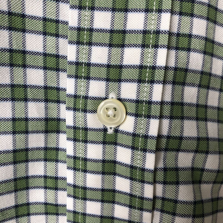 Brooks Brothers 346 Long Sleeve Button-Down Check Shirt, Men's Size Medium Supima Cotton white type Vintage Second Hand