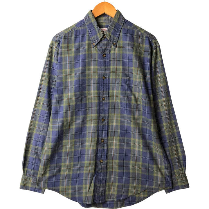Brooks Brothers Est.1818 Long Sleeve Button-Down Check Shirt, Men's Size M cotton Purple type blue-purple Vintage Second Hand