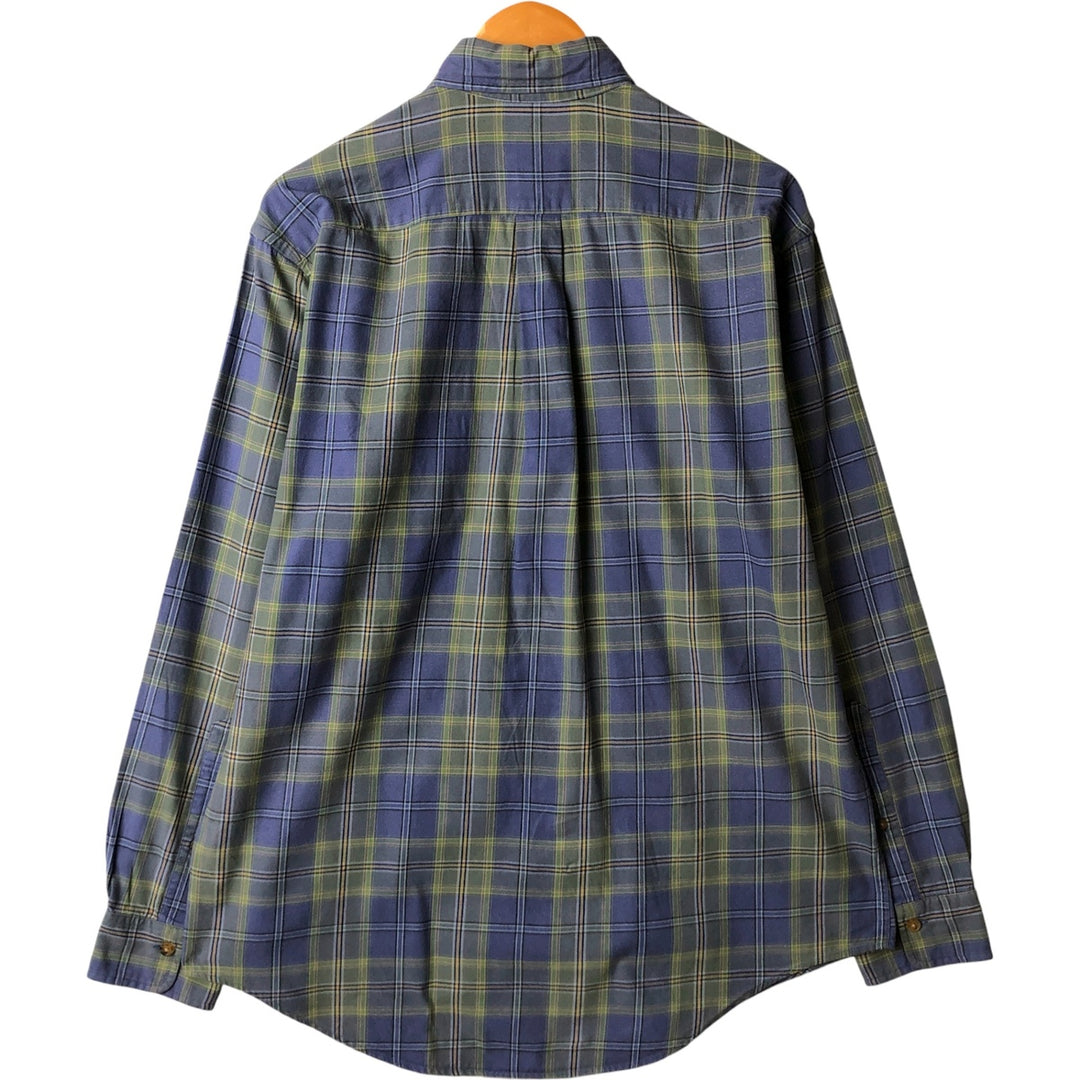 Brooks Brothers Est.1818 Long Sleeve Button-Down Check Shirt, Men's Size M cotton Purple type blue-purple Vintage Second Hand
