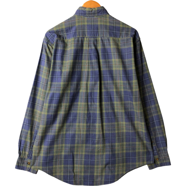 Brooks Brothers Est.1818 Long Sleeve Button-Down Check Shirt, Men's Size M cotton Purple type blue-purple Vintage Second Hand
