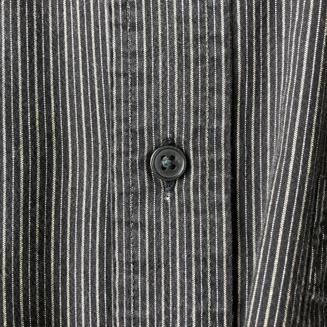 2000'S Dockers Long Sleeve Button-Down Striped Shirt, Men's Size Medium cotton black type Vintage Second Hand