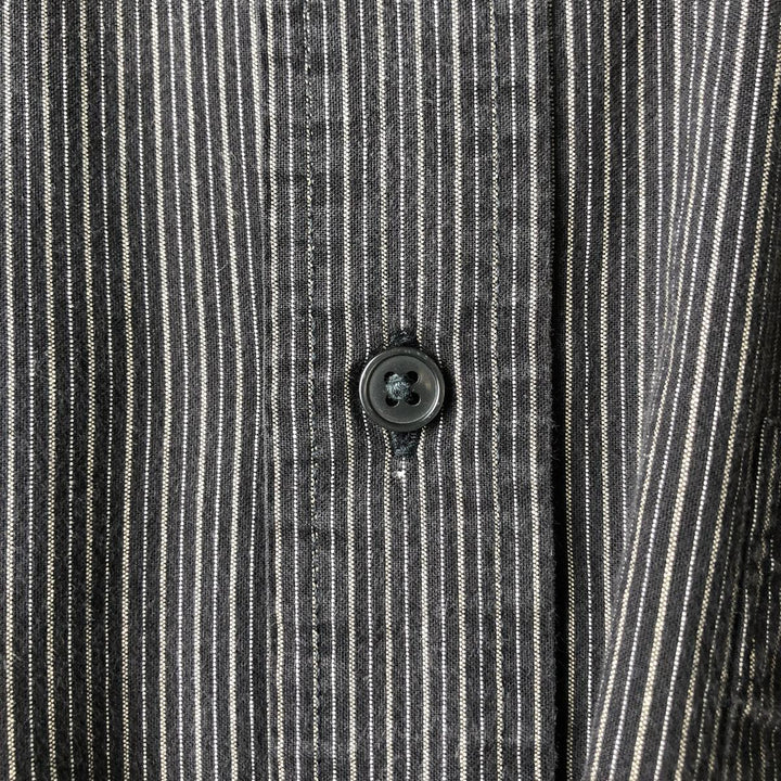 2000'S Dockers Long Sleeve Button-Down Striped Shirt, Men's Size Medium cotton black type Vintage Second Hand
