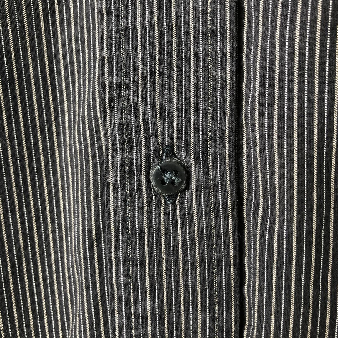 2000'S Dockers Long Sleeve Button-Down Striped Shirt, Men's Size Medium cotton black type Vintage Second Hand