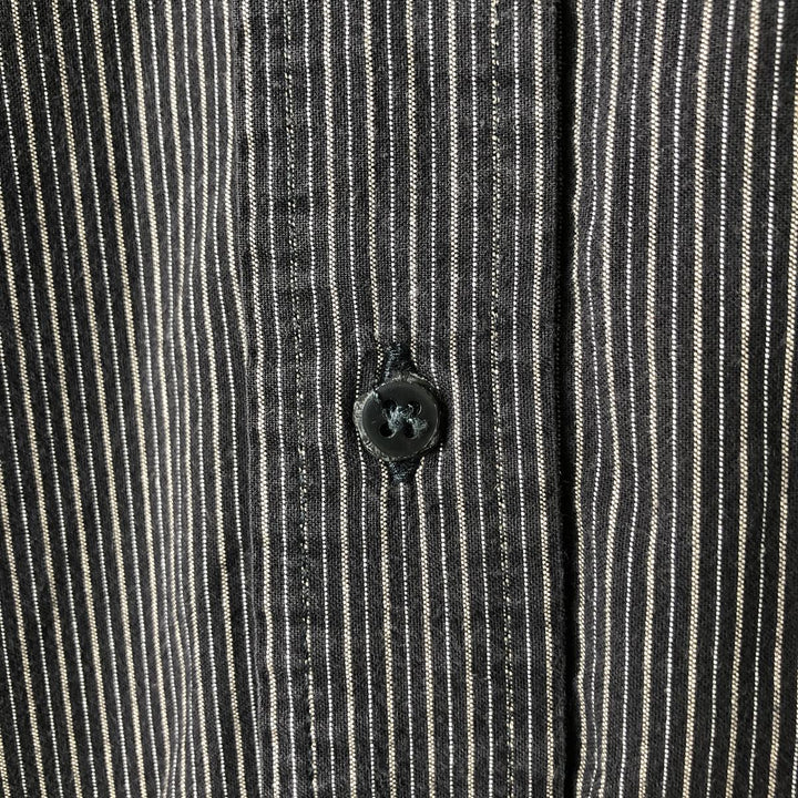 2000'S Dockers Long Sleeve Button-Down Striped Shirt, Men's Size Medium cotton black type Vintage Second Hand
