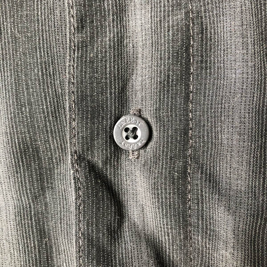 Haggar LUXURY MICROFIBER Long Sleeve Striped Shirt, Men's Size Medium polyester black type Vintage Second Hand
