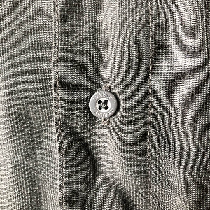 Haggar LUXURY MICROFIBER Long Sleeve Striped Shirt, Men's Size Medium polyester black type Vintage Second Hand