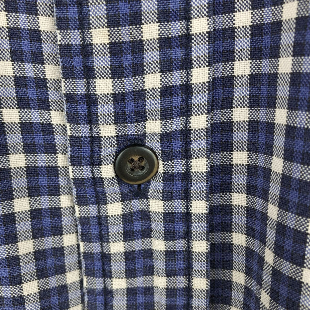 Eddie Bauer Long Sleeve Button-Down Check Shirt, Men's Size M cotton blue type Vintage Second Hand