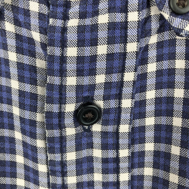 Eddie Bauer Long Sleeve Button-Down Check Shirt, Men's Size M cotton blue type Vintage Second Hand