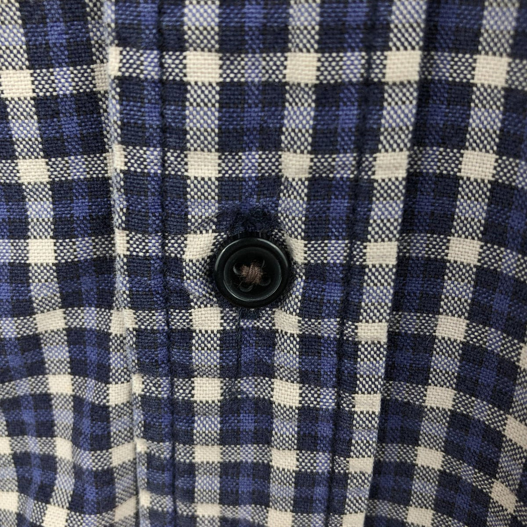 Eddie Bauer Long Sleeve Button-Down Check Shirt, Men's Size M cotton blue type Vintage Second Hand