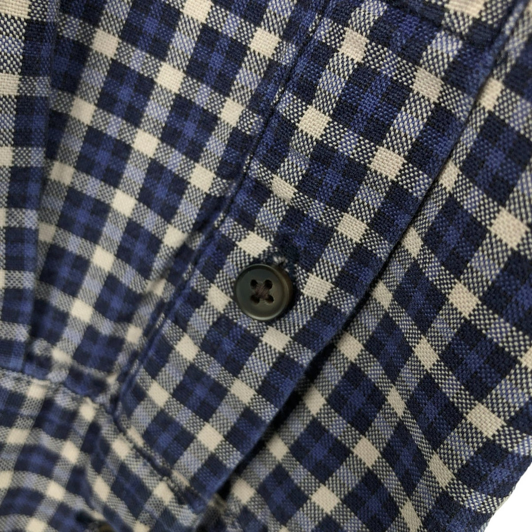 Eddie Bauer Long Sleeve Button-Down Check Shirt, Men's Size M cotton blue type Vintage Second Hand