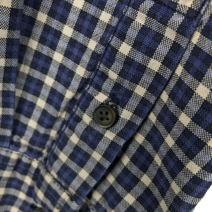 Eddie Bauer Long Sleeve Button-Down Check Shirt, Men's Size M cotton blue type Vintage Second Hand
