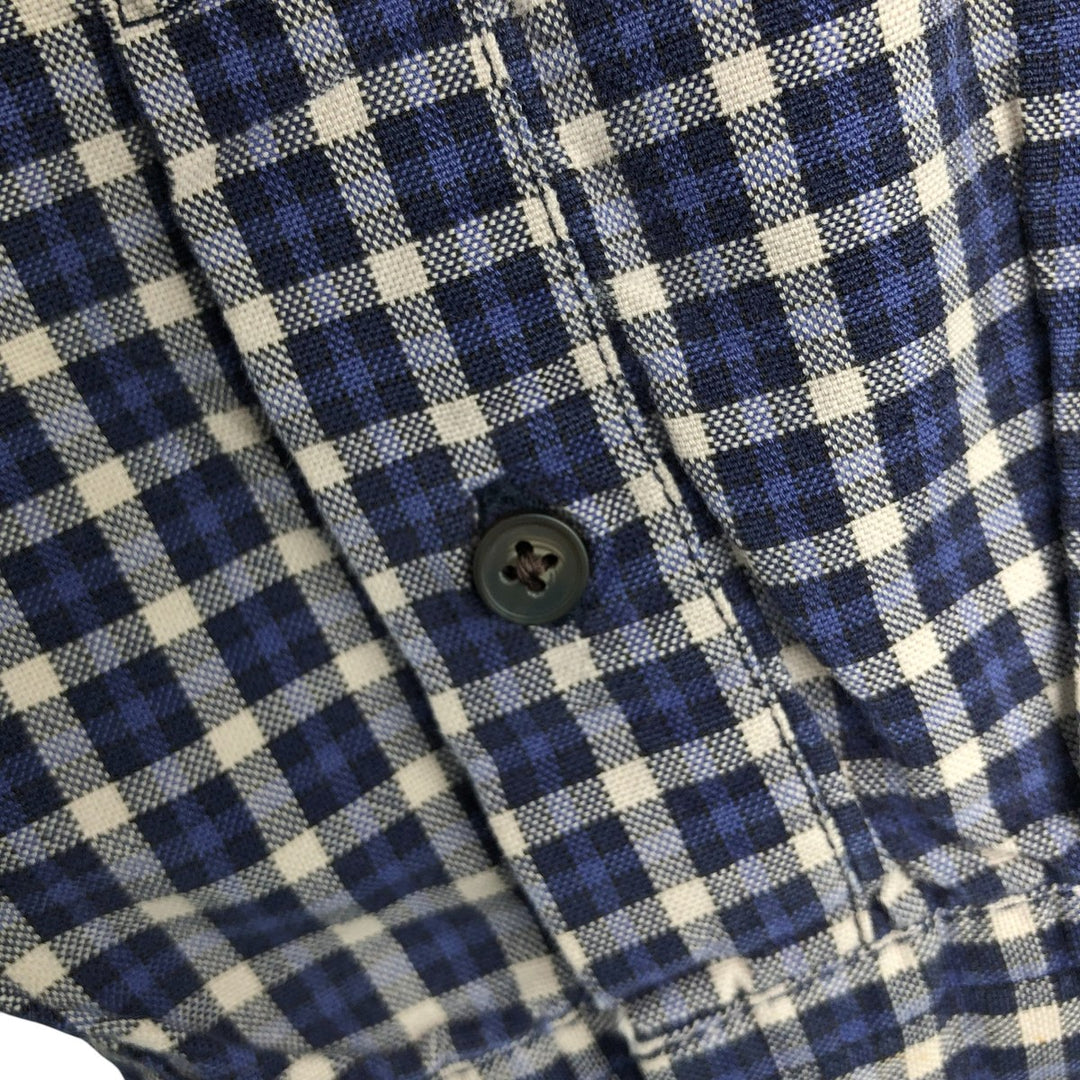 Eddie Bauer Long Sleeve Button-Down Check Shirt, Men's Size M cotton blue type Vintage Second Hand