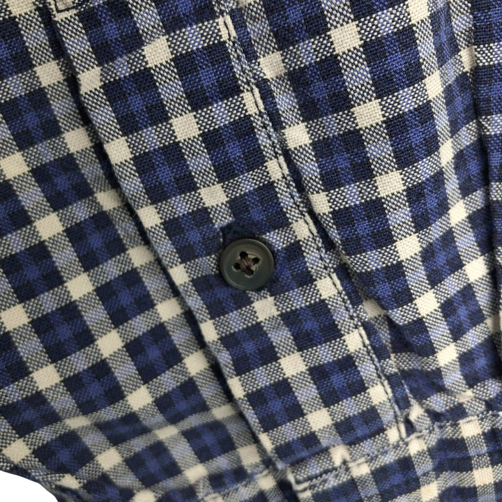 Eddie Bauer Long Sleeve Button-Down Check Shirt, Men's Size M cotton blue type Vintage Second Hand
