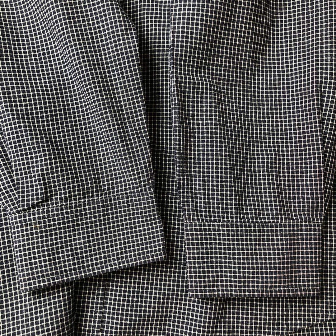 Vintage 90s-00'S Timberland long-sleeved button-down check shirt, men's size XL cotton navy blue type Vintage Second Hand