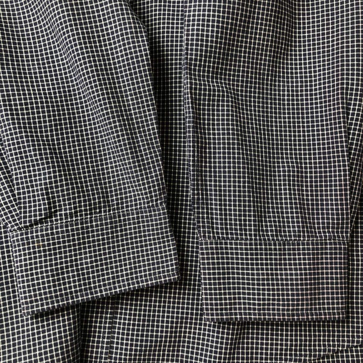 Vintage 90s-00'S Timberland long-sleeved button-down check shirt, men's size XL cotton navy blue type Vintage Second Hand