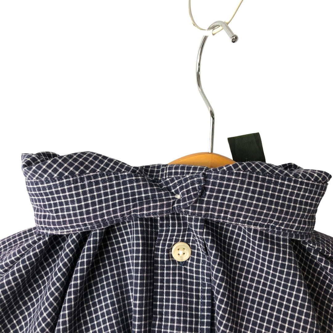 Vintage 90s-00'S Timberland long-sleeved button-down check shirt, men's size XL cotton navy blue type Vintage Second Hand