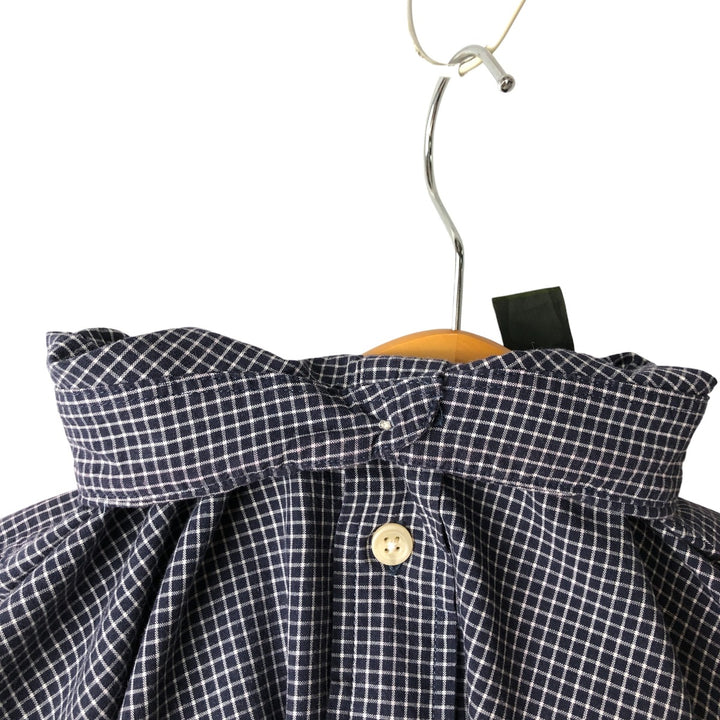 Vintage 90s-00'S Timberland long-sleeved button-down check shirt, men's size XL cotton navy blue type Vintage Second Hand