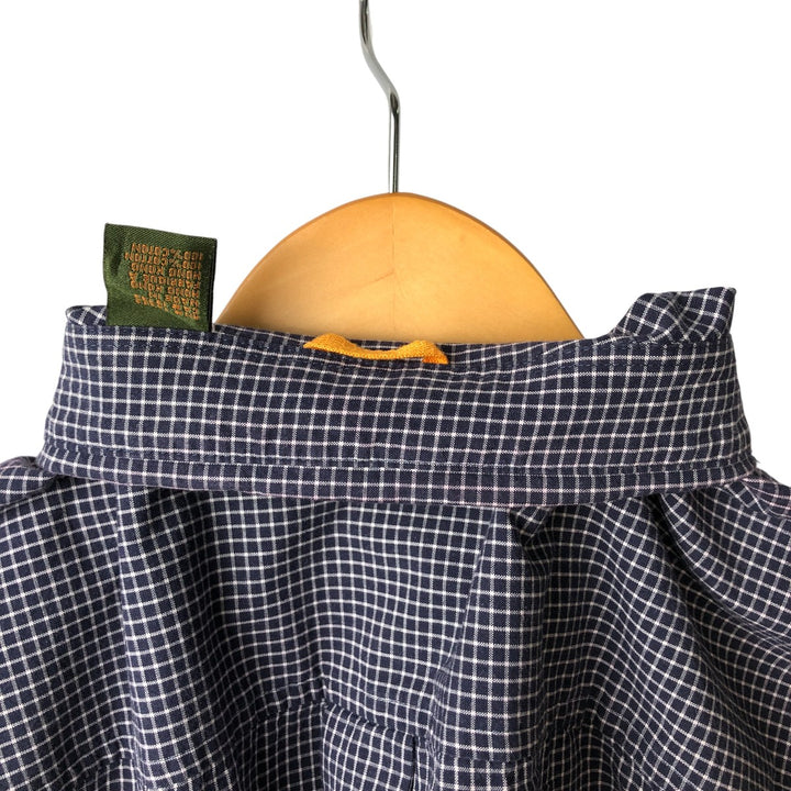 Vintage 90s-00'S Timberland long-sleeved button-down check shirt, men's size XL cotton navy blue type Vintage Second Hand