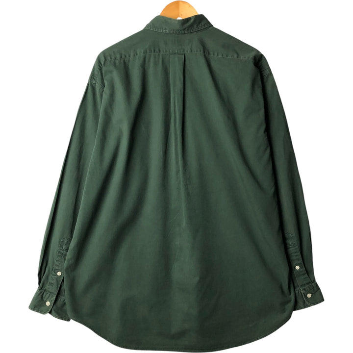 Ralph Lauren long sleeve button down shirt, men's size L cotton Green type dark green Vintage Second Hand