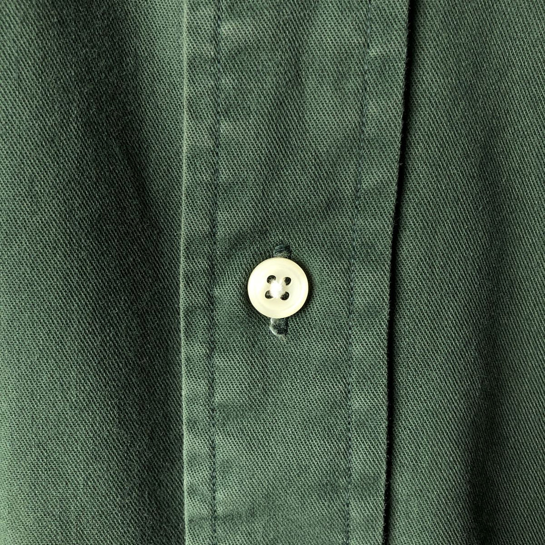 Ralph Lauren long sleeve button down shirt, men's size L cotton Green type dark green Vintage Second Hand