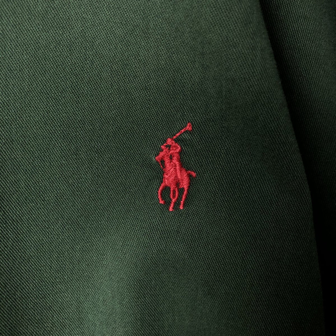 Ralph Lauren long sleeve button down shirt, men's size L cotton Green type dark green Vintage Second Hand