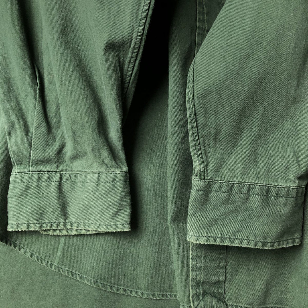 Ralph Lauren long sleeve button down shirt, men's size L cotton Green type dark green Vintage Second Hand