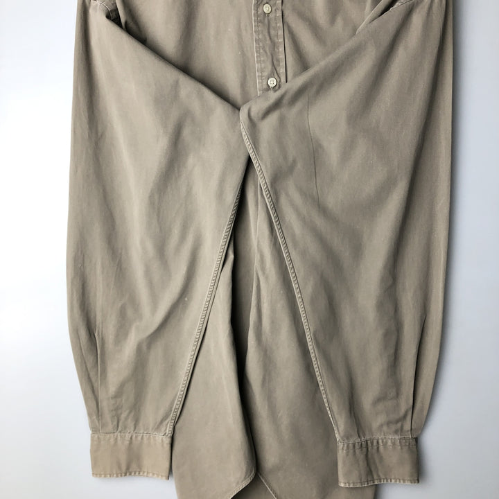 Ralph Lauren BLAKE long sleeve button down shirt, men's size L cotton Khaki type Vintage Second Hand