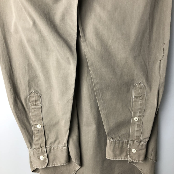 Ralph Lauren BLAKE long sleeve button down shirt, men's size L cotton Khaki type Vintage Second Hand
