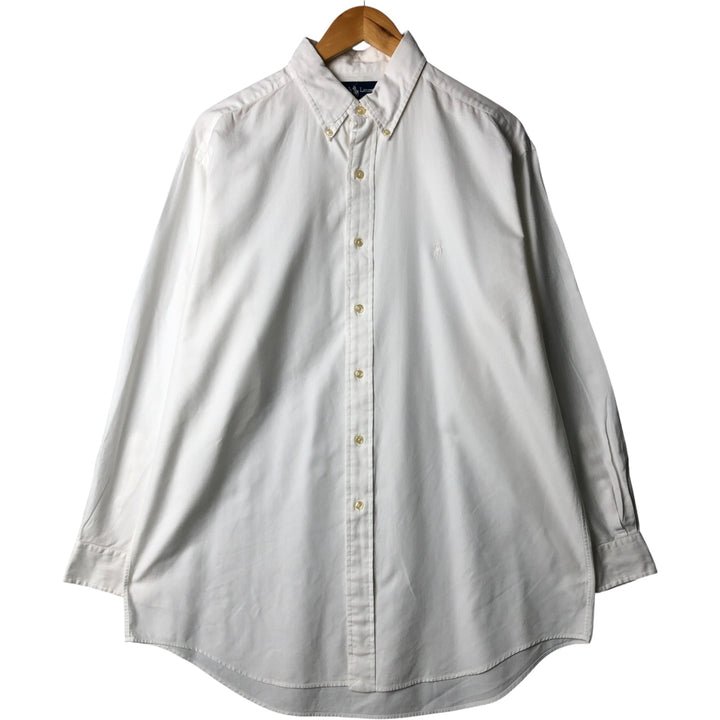 Ralph Lauren YARMOUTH long sleeve button down shirt, men's size L cotton white type Vintage Second Hand