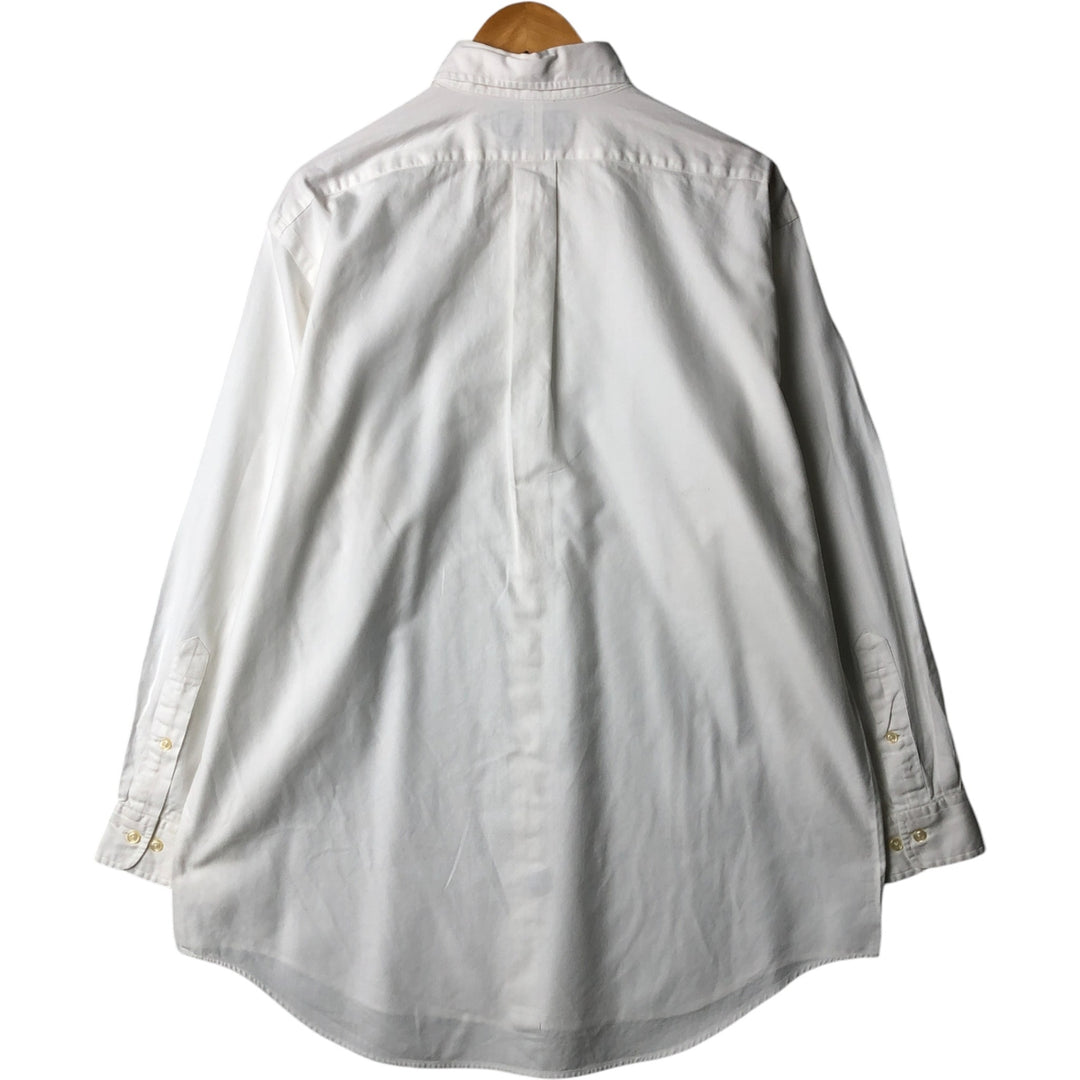 Ralph Lauren YARMOUTH long sleeve button down shirt, men's size L cotton white type Vintage Second Hand
