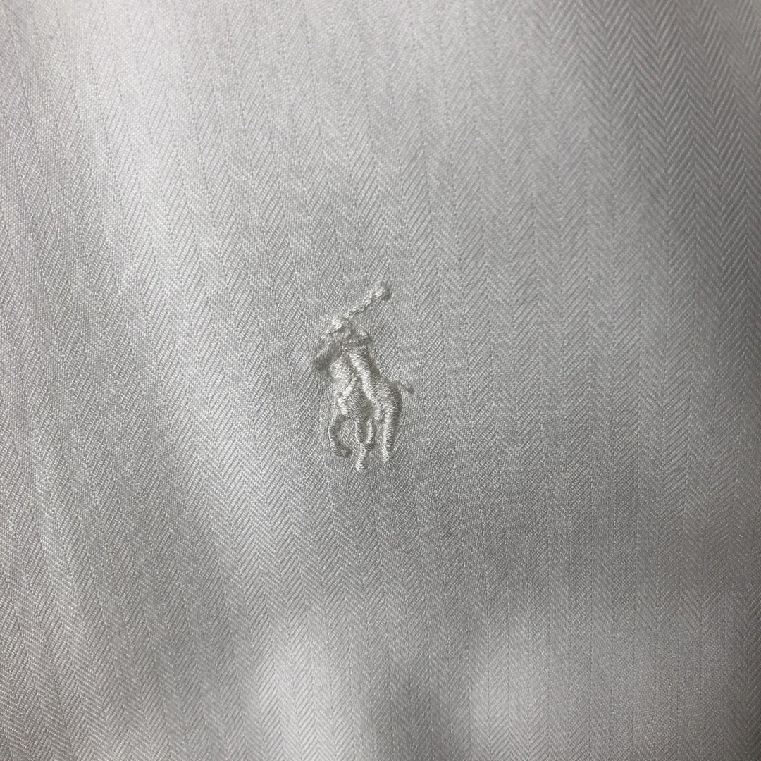 Ralph Lauren YARMOUTH long sleeve button down shirt, men's size L cotton white type Vintage Second Hand