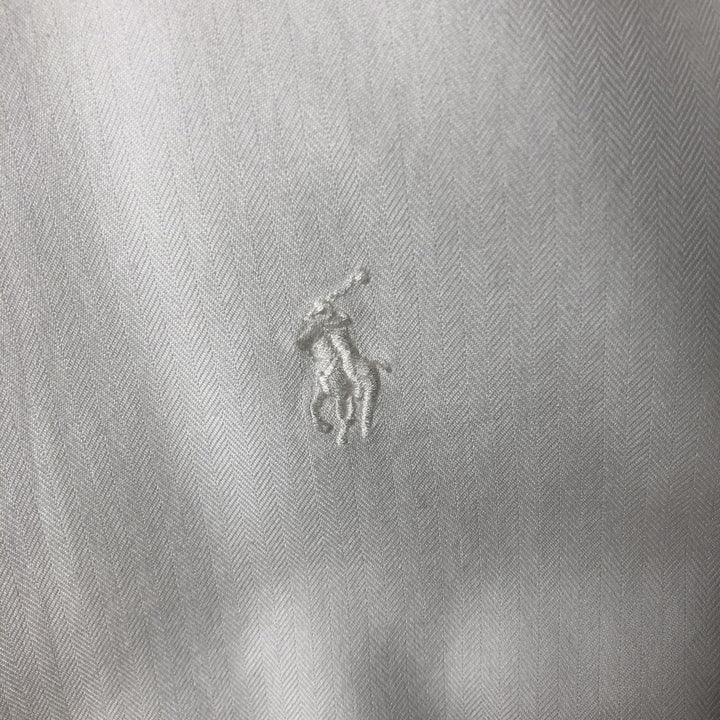 Ralph Lauren YARMOUTH long sleeve button down shirt, men's size L cotton white type Vintage Second Hand