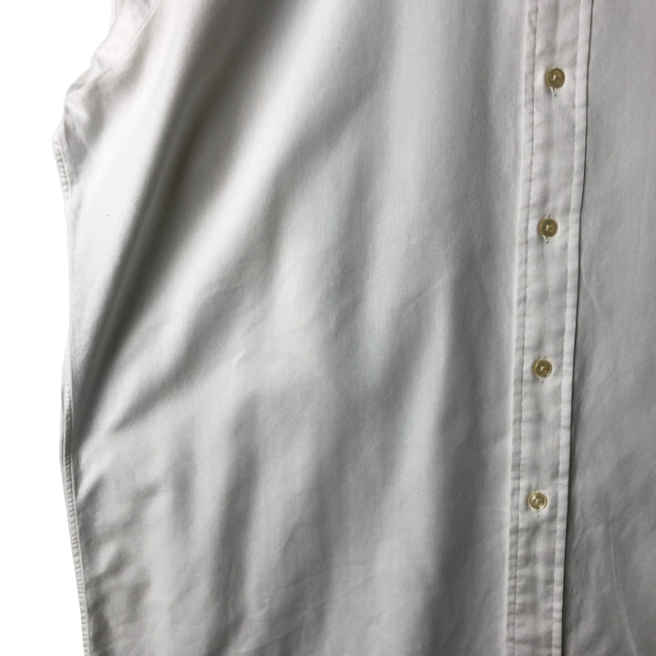 Ralph Lauren YARMOUTH long sleeve button down shirt, men's size L cotton white type Vintage Second Hand