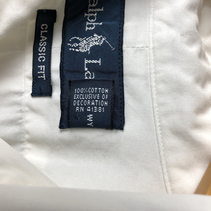 Ralph Lauren Classic Fit Long Sleeve Button Down Shirt Men's XL cotton white type Vintage Second Hand