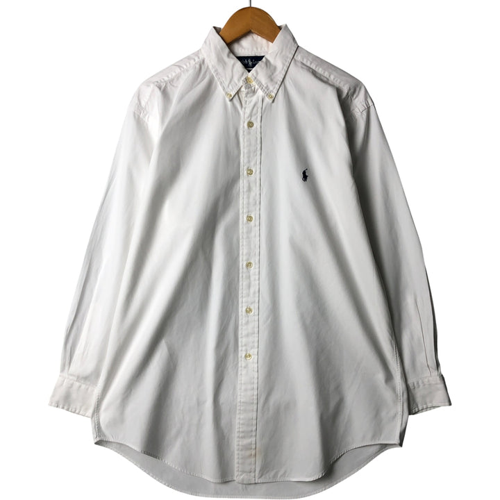 Ralph Lauren YARMOUTH long sleeve button down shirt, men's size L cotton white type Vintage Second Hand