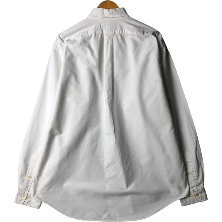 Ralph Lauren YARMOUTH long sleeve button down shirt, men's size L cotton white type Vintage Second Hand