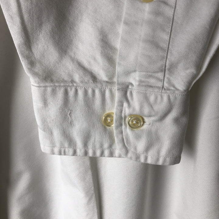 Ralph Lauren YARMOUTH long sleeve button down shirt, men's size L cotton white type Vintage Second Hand